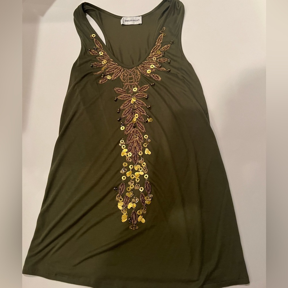 Emilio Pucci Top with Gold Metal Embroidery